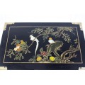 elegant cabinet est-oriental, de budoir. lacquer & pictura manuala. Taiwan anii' 70
